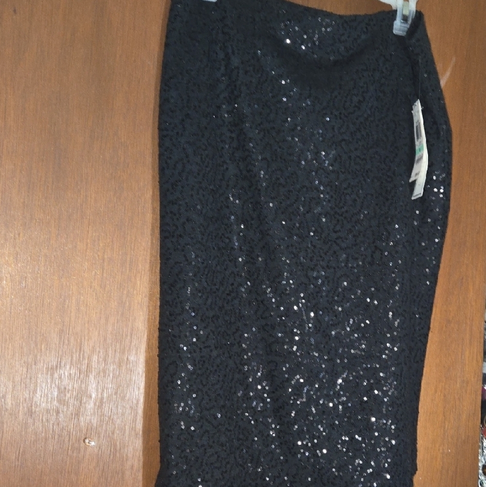Charter Club Black Sequin Pencil Skirt